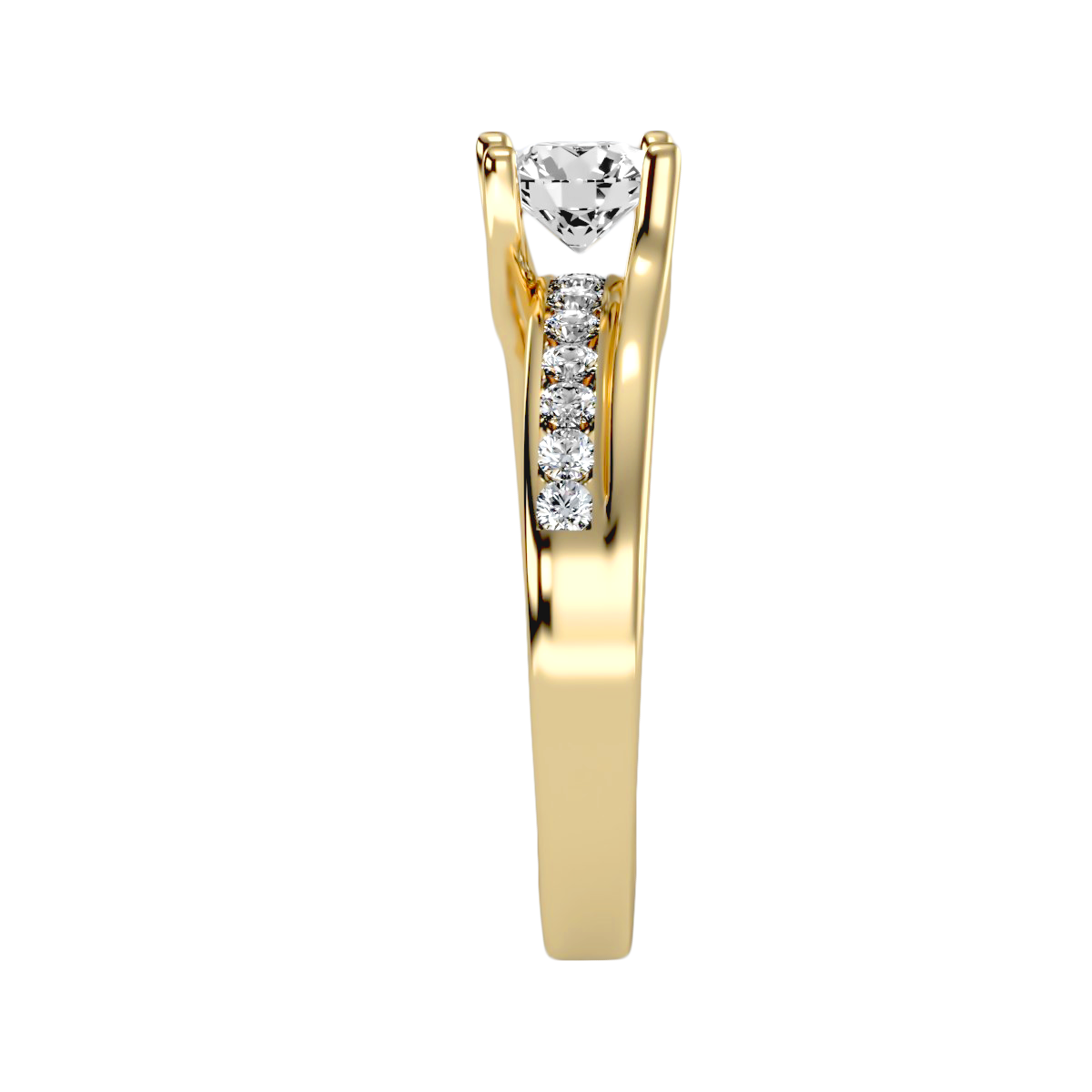 Solitaire ring with accent stones .96 ct