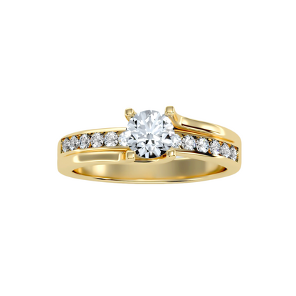 Solitaire ring with accent stones .96 ct