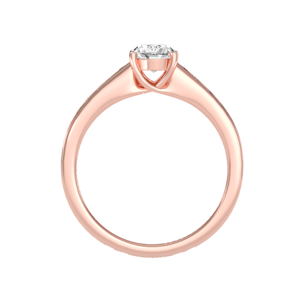 Solitaire ring with accent stones .89 ct