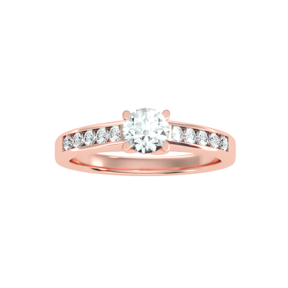 Solitaire ring with accent stones .89 ct