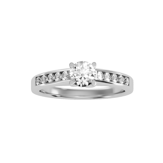 Solitaire ring with accent stones .89 ct