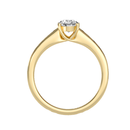 Solitaire ring with accent stones .89 ct