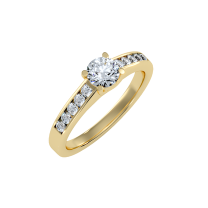 Solitaire ring with accent stones .89 ct
