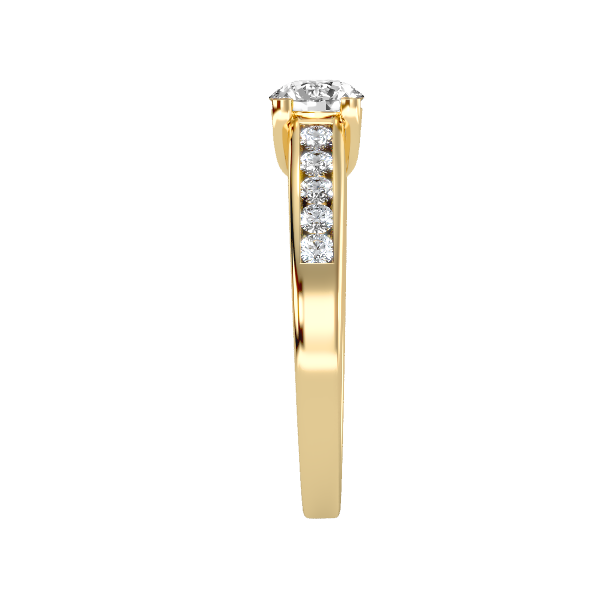 Solitaire ring with accent stones .89 ct