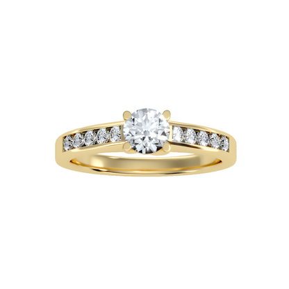 Solitaire ring with accent stones .89 ct
