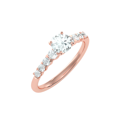 Solitaire ring with accent stones 1.10 ct