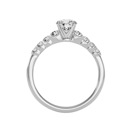 Solitaire ring with accent stones 1.10 ct