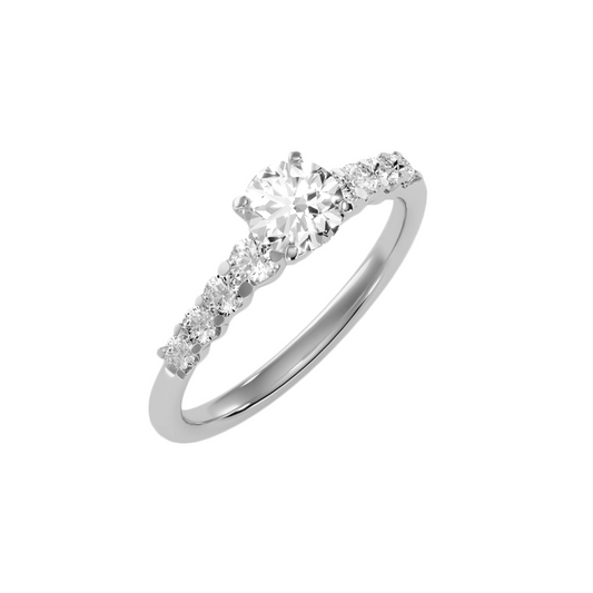 Solitaire ring with accent stones 1.10 ct