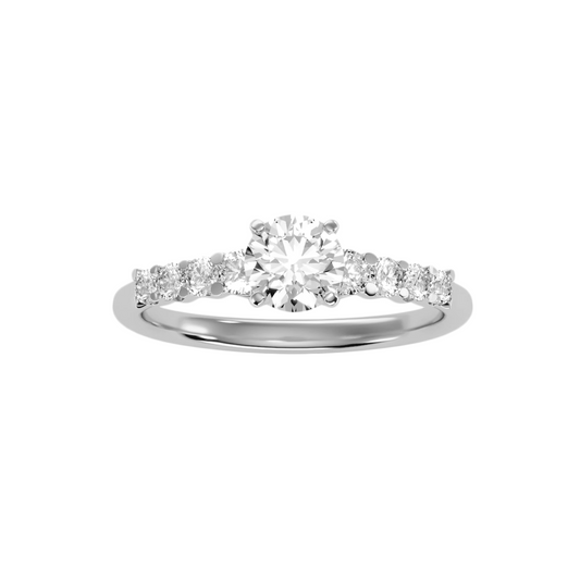 Solitaire ring with accent stones 1.10 ct
