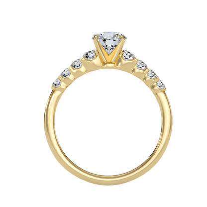 Solitaire ring with accent stones 1.10 ct