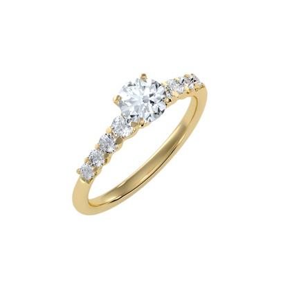 Solitaire ring with accent stones 1.10 ct
