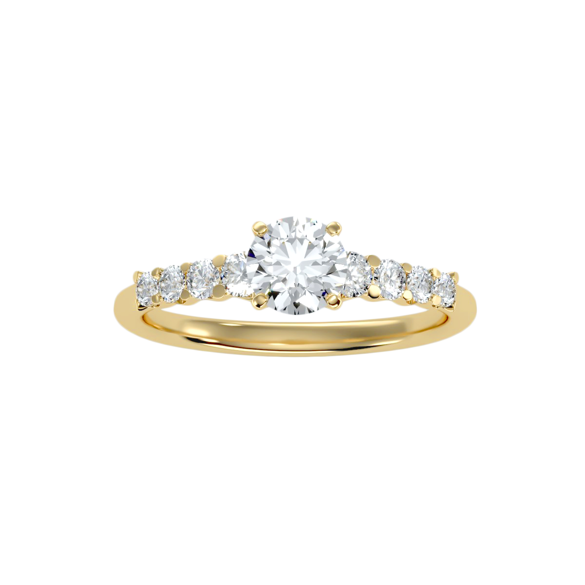 Solitaire ring with accent stones 1.10 ct