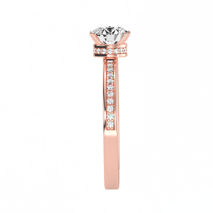 Solitaire ring with accent stones .78 ct