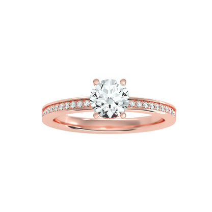 Solitaire ring with accent stones .78 ct