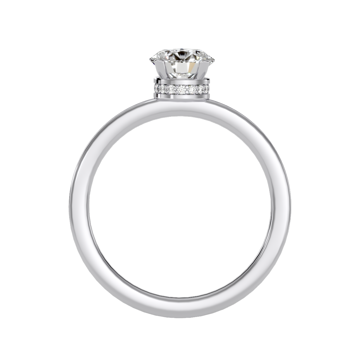 Solitaire ring with accent stones .78 ct