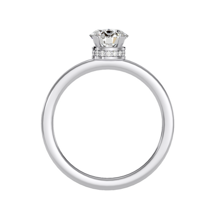 Solitaire ring with accent stones .78 ct
