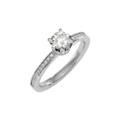 Solitaire ring with accent stones .78 ct