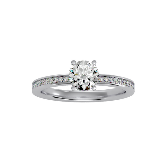 Solitaire ring with accent stones .78 ct