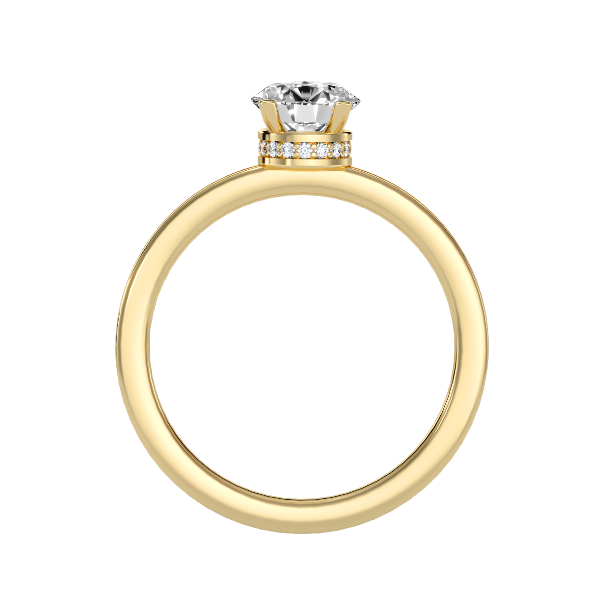 Solitaire ring with accent stones .78 ct