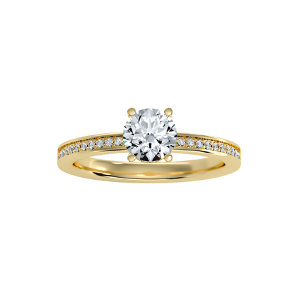 Solitaire ring with accent stones .78 ct