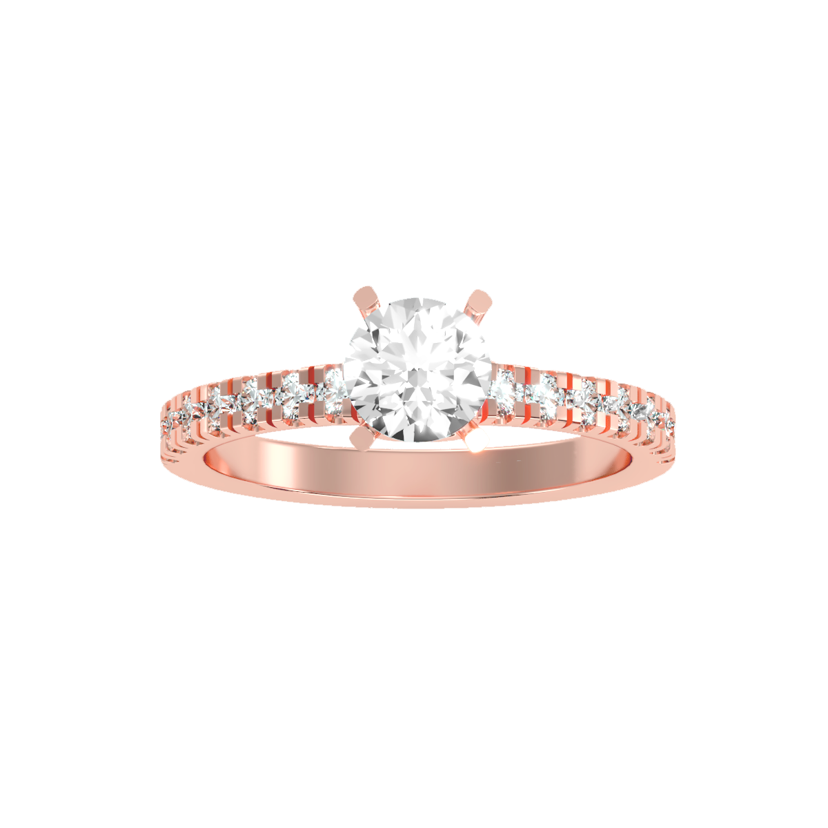 Solitaire ring with accent stones 1.17 ct