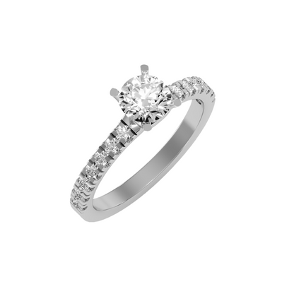 Solitaire ring with accent stones 1.17 ct
