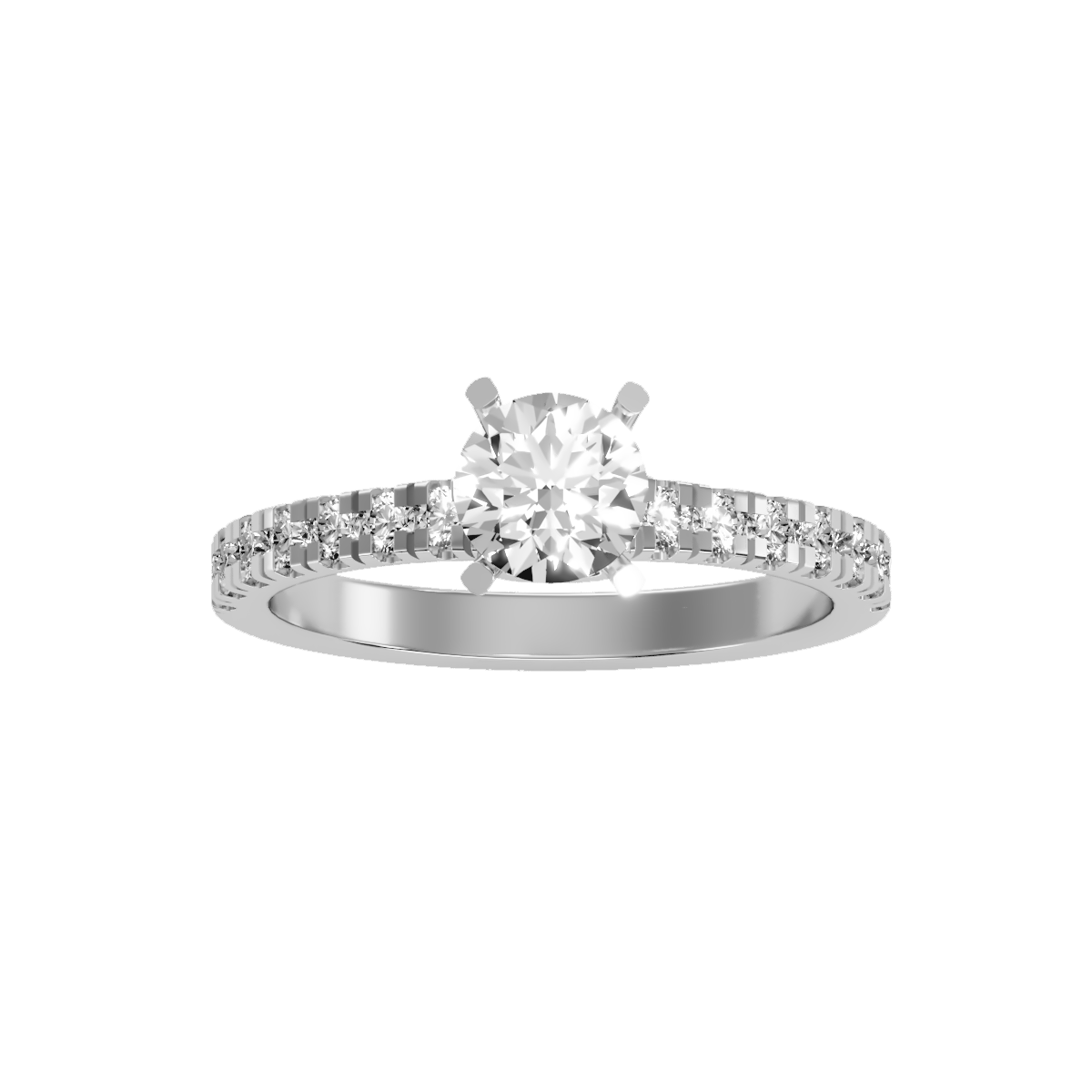 Solitaire ring with accent stones 1.17 ct