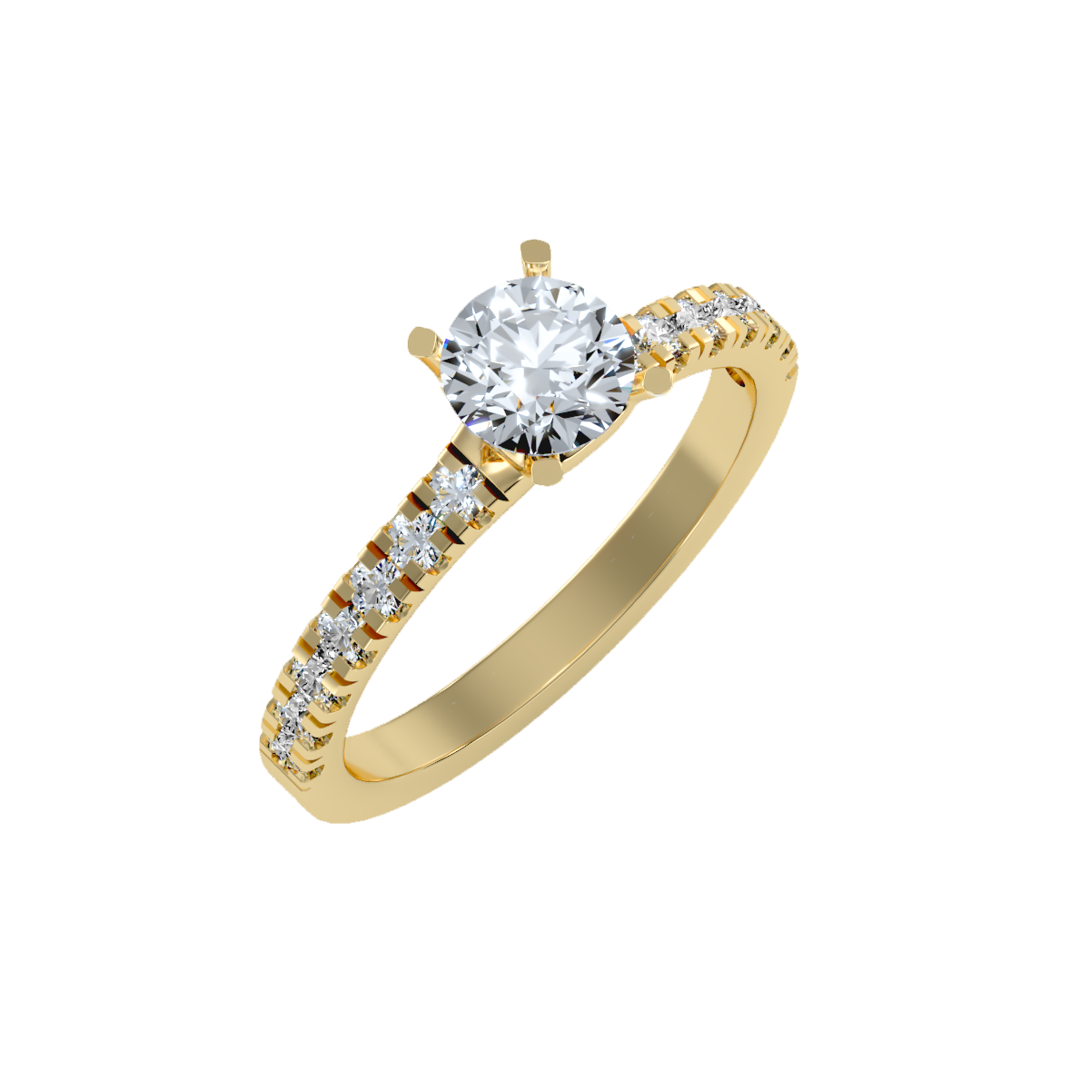 Solitaire ring with accent stones 1.17 ct