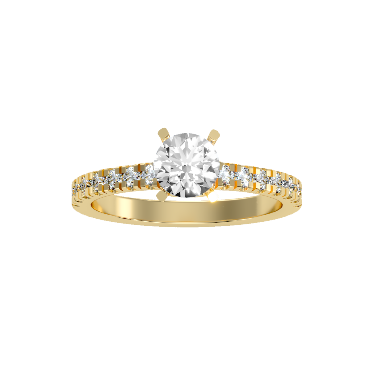 Solitaire ring with accent stones 1.17 ct