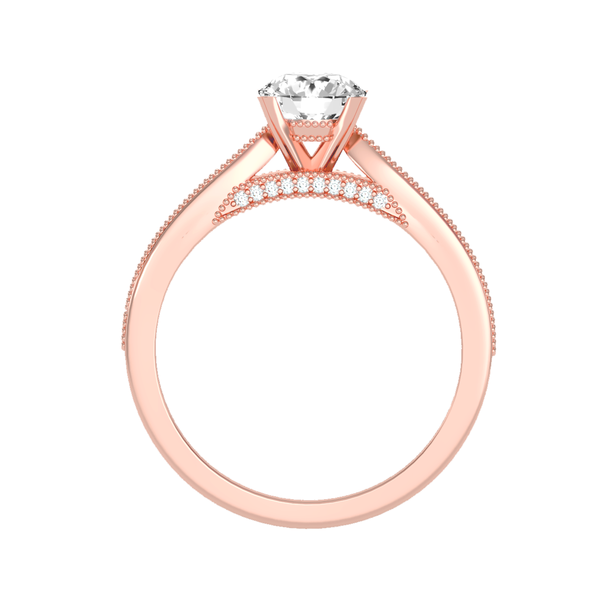 Solitaire ring with accent stones 1.18 ct