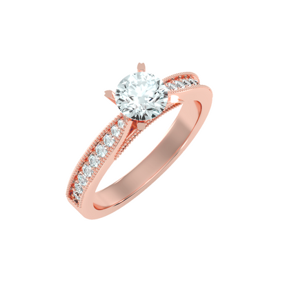 Solitaire ring with accent stones 1.18 ct