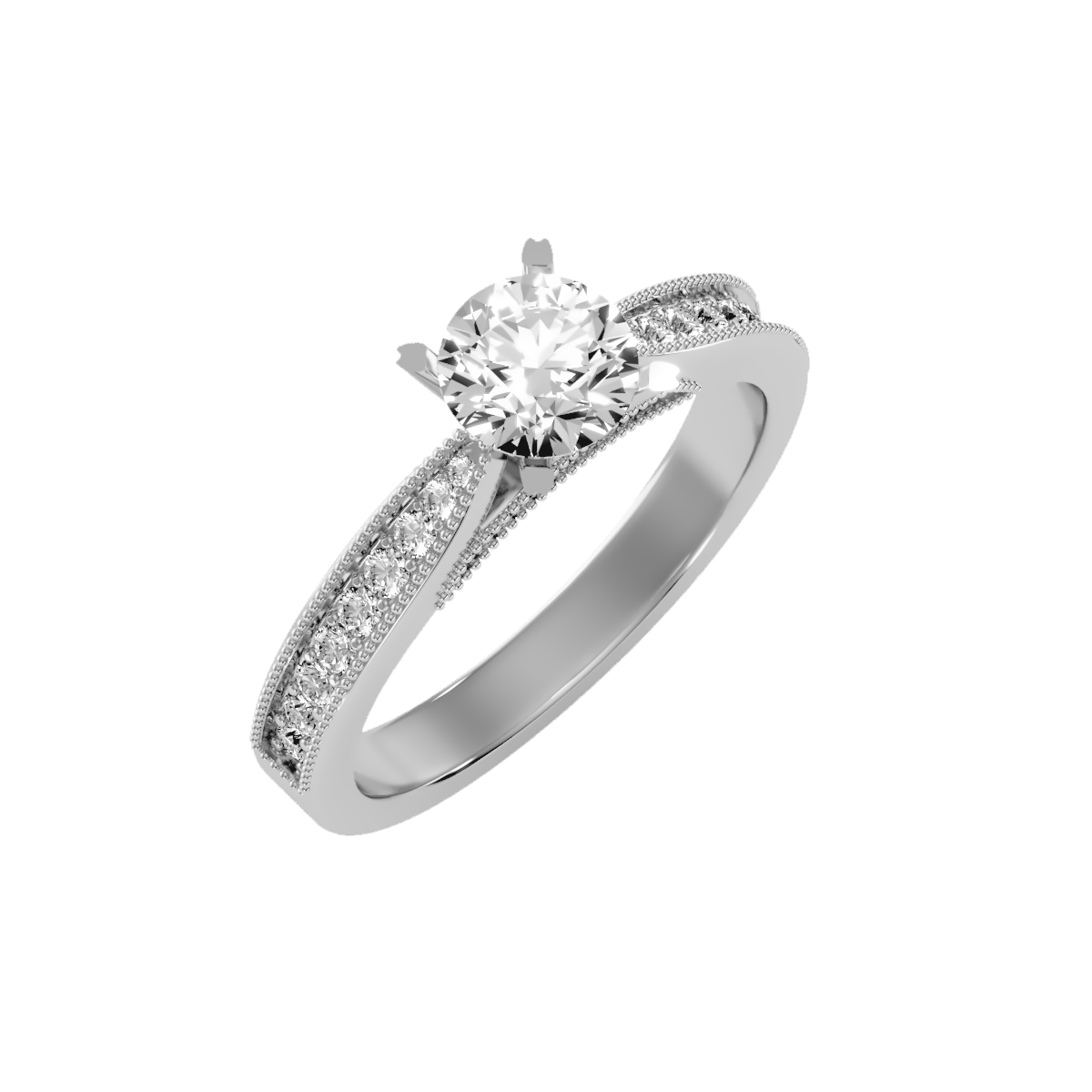 Solitaire ring with accent stones 1.18 ct