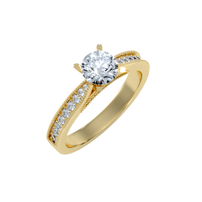 Solitaire ring with accent stones 1.18 ct