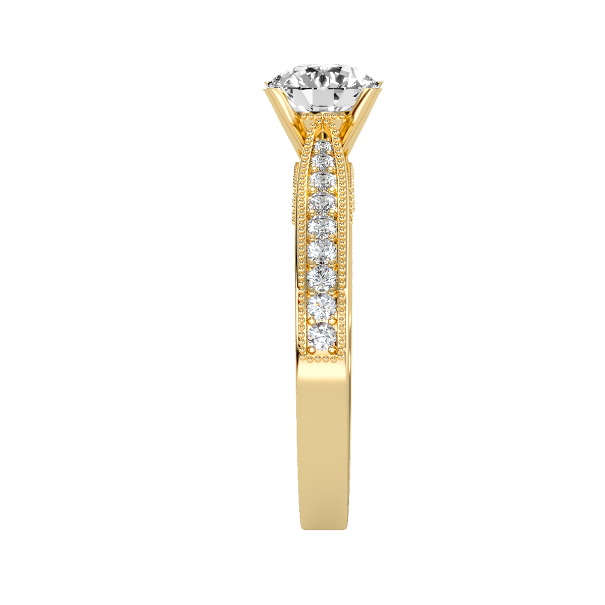 Solitaire ring with accent stones 1.18 ct