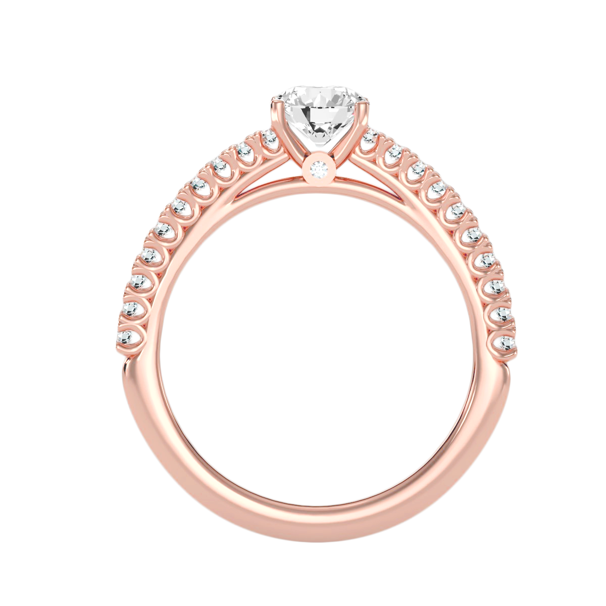 Solitaire ring with accent stones .97 ct