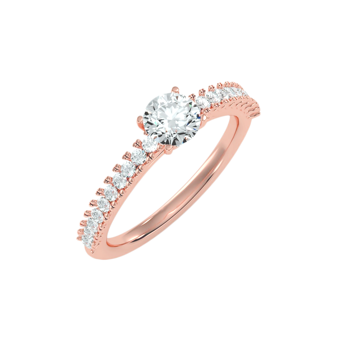 Solitaire ring with accent stones .97 ct