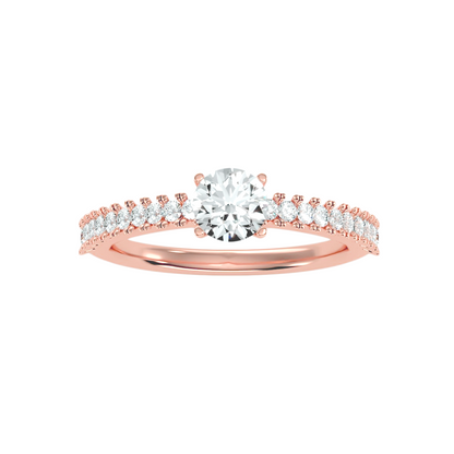 Solitaire ring with accent stones .97 ct