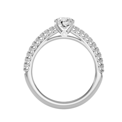 Solitaire ring with accent stones .97 ct