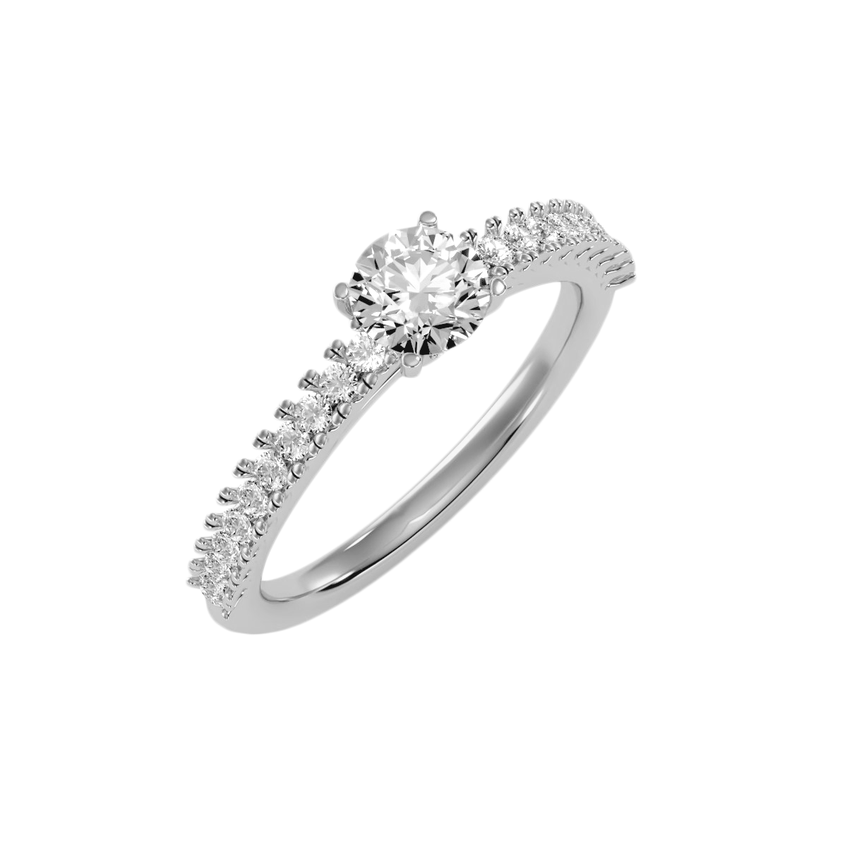 Solitaire ring with accent stones .97 ct