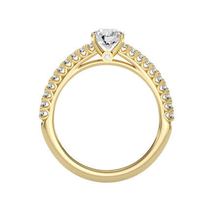 Solitaire ring with accent stones .97 ct