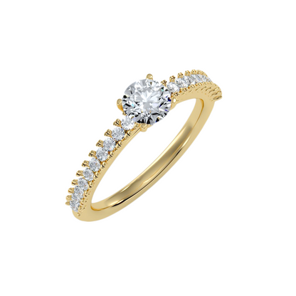 Solitaire ring with accent stones .97 ct