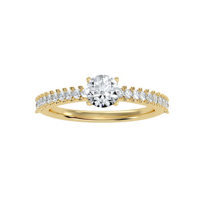 Solitaire ring with accent stones .97 ct