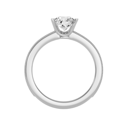 Solitaire ring with accent stones .97 ct