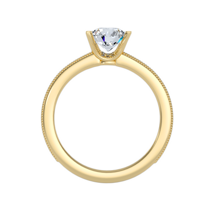 Solitaire ring with accent stones .97 ct