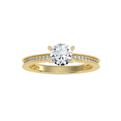 Solitaire ring with accent stones .97 ct