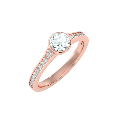 Solitaire ring with accent stones .91 ct