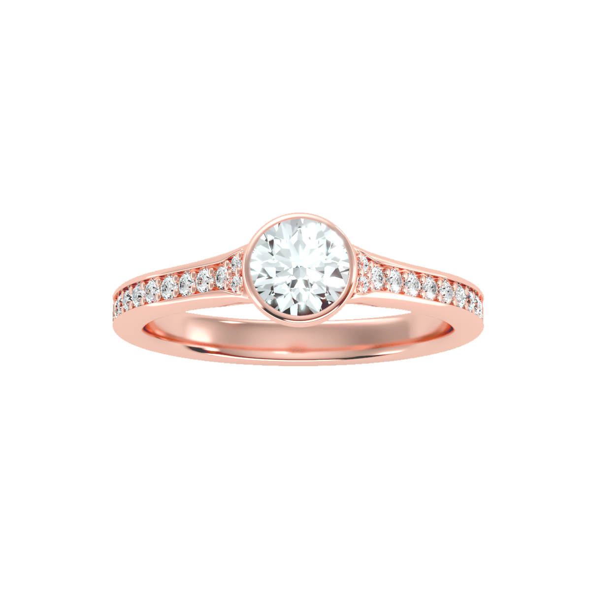 Solitaire ring with accent stones .91 ct