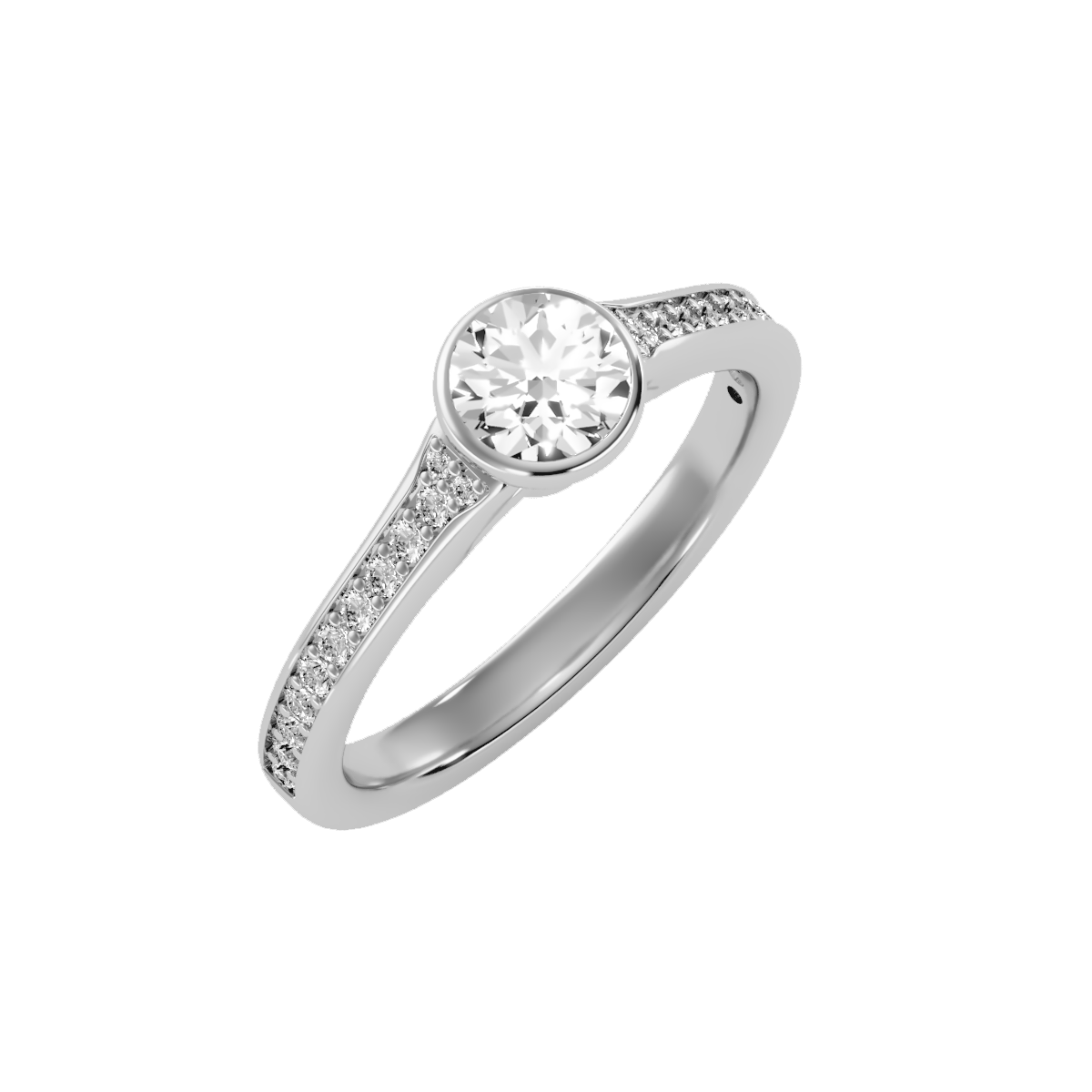 Solitaire ring with accent stones .91 ct