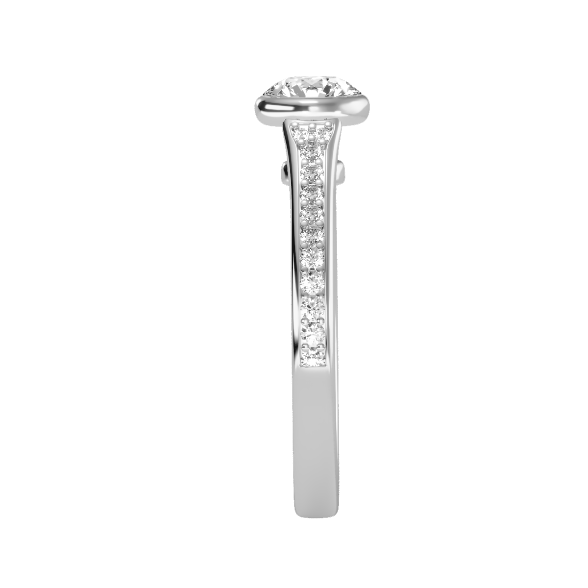 Solitaire ring with accent stones .91 ct