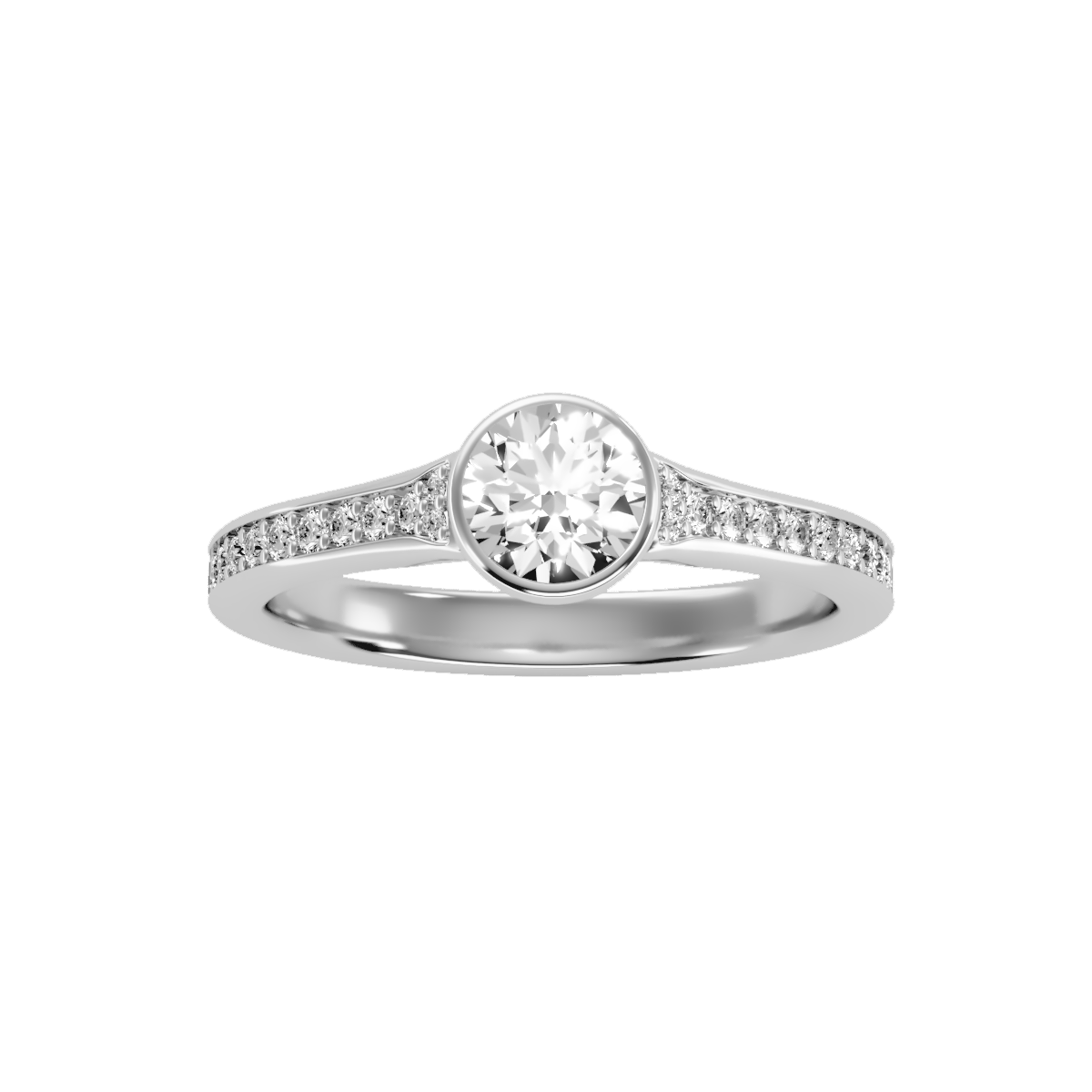 Solitaire ring with accent stones .91 ct